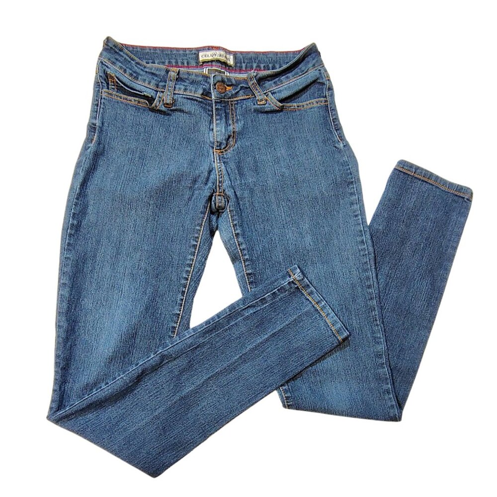 Cello Jeans Dark Wash Straight Leg Women’s Size 7 • Trendy Denim